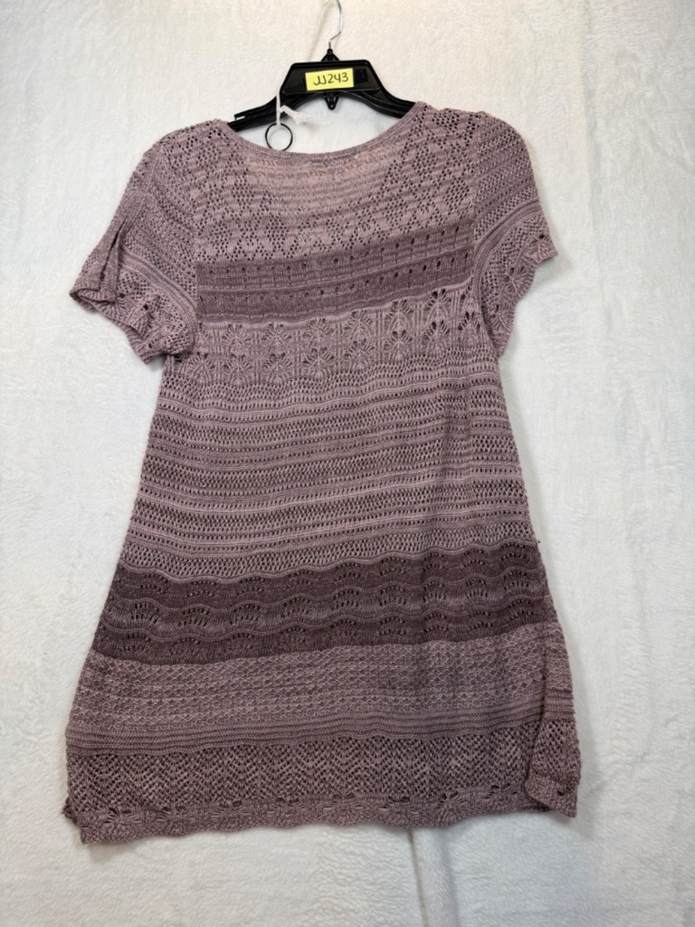 Westport 1962 Sweater Womens Size Small Purple Open Knit Short Sleeve Casual - Picture 7 of 8
